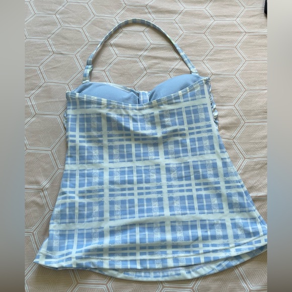 Checked Bandeau Tankini Top - Picture 2 of 4